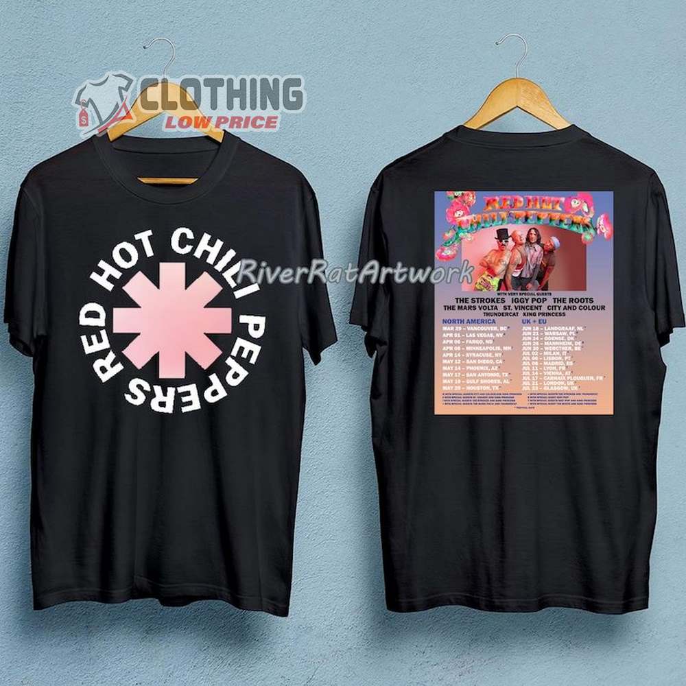 Red Hot Chili Peppers 2023 Tour Setlist Unisex T-Shirt, Red Hot Chili Peppers World Tour 2023 Merch