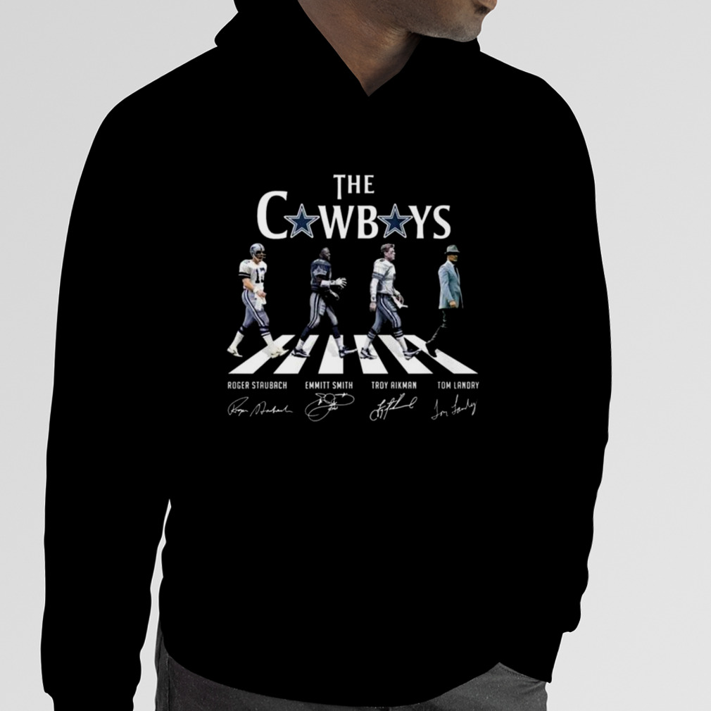 The Cowboys Abbey Road Troy Aikman Emmitt Smith Roger Staubach And Tom  Landry Shirt - Teespix - Store Fashion LLC