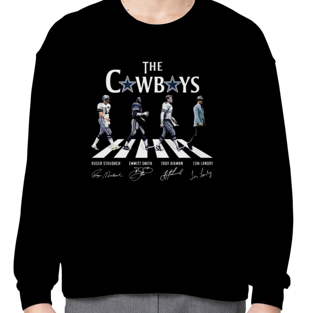 The Cowboys Abbey Road Troy Aikman Emmitt Smith Roger Staubach And Tom  Landry Shirt - Teespix - Store Fashion LLC