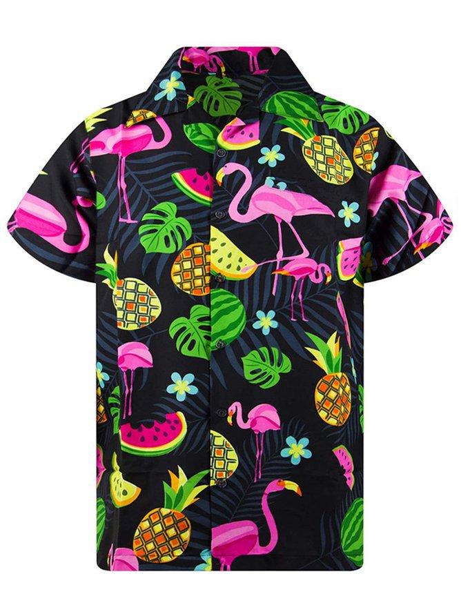Floral Flamingo Hawaiian Shirt