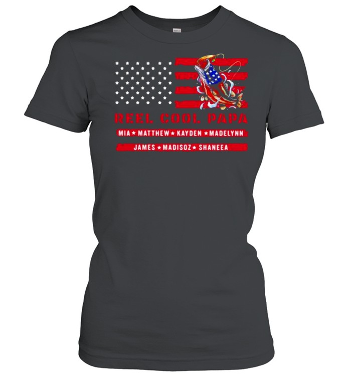 Reel Cool Papa Mia Mathew kayden Fishing American Flag Shirt