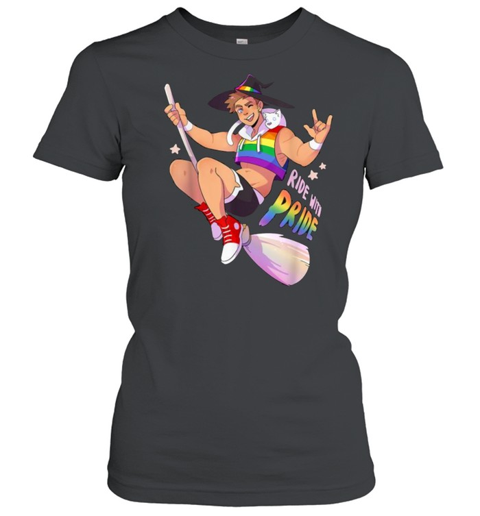 Ride with Pride Gay LGBT Pride Rainbow flag T-Shirt