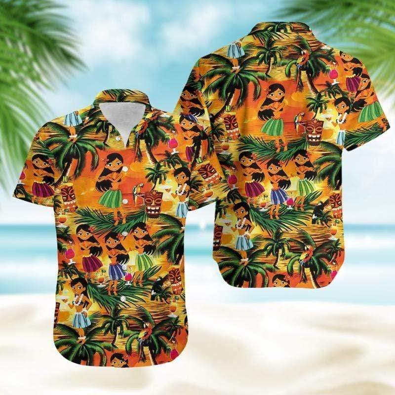 Tropical Girls Dancing Hawaiian Shirt