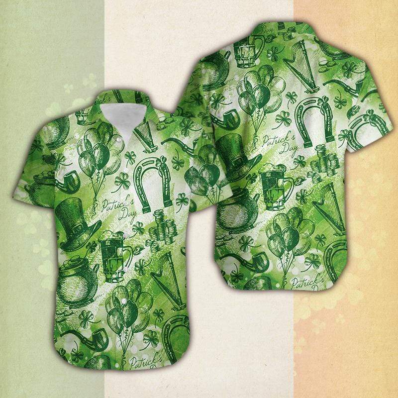 Whole Green Saintpatrick'S Day Vintage Hawaiian Shirt