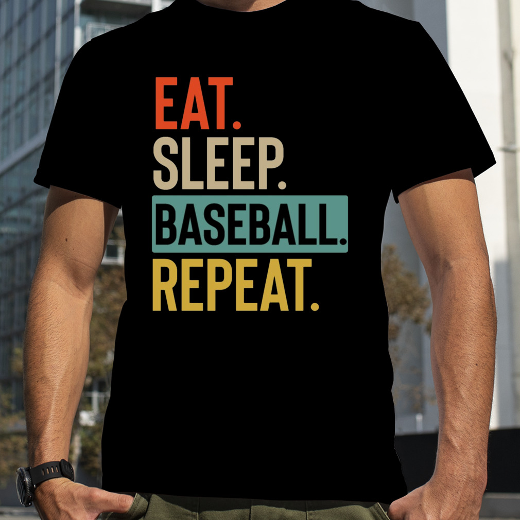 Eat sleep Baseball repeat retro shirt
