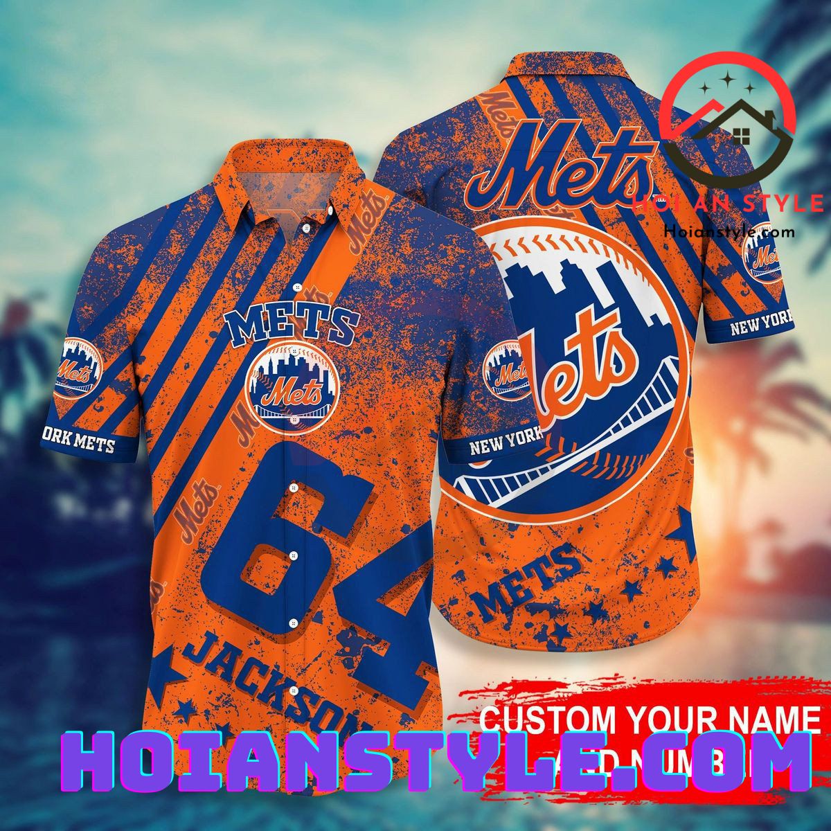 New York Mets Stripes MLB Personalized Hawaiian Shirt