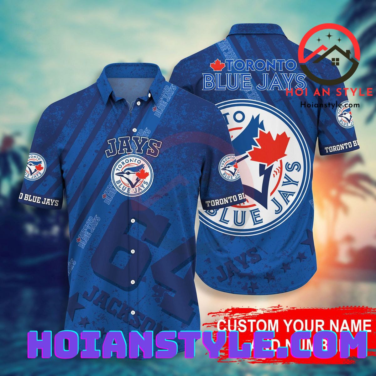 Toronto Blue Jays Stripes MLB Personalized Hawaiian Shirt