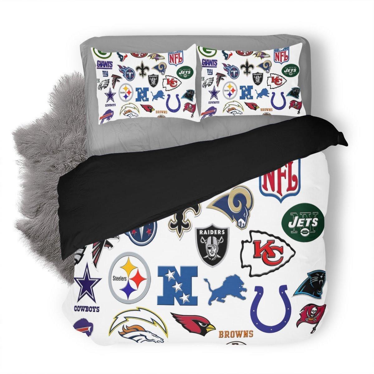 White Style NFL Logo Bedding Set