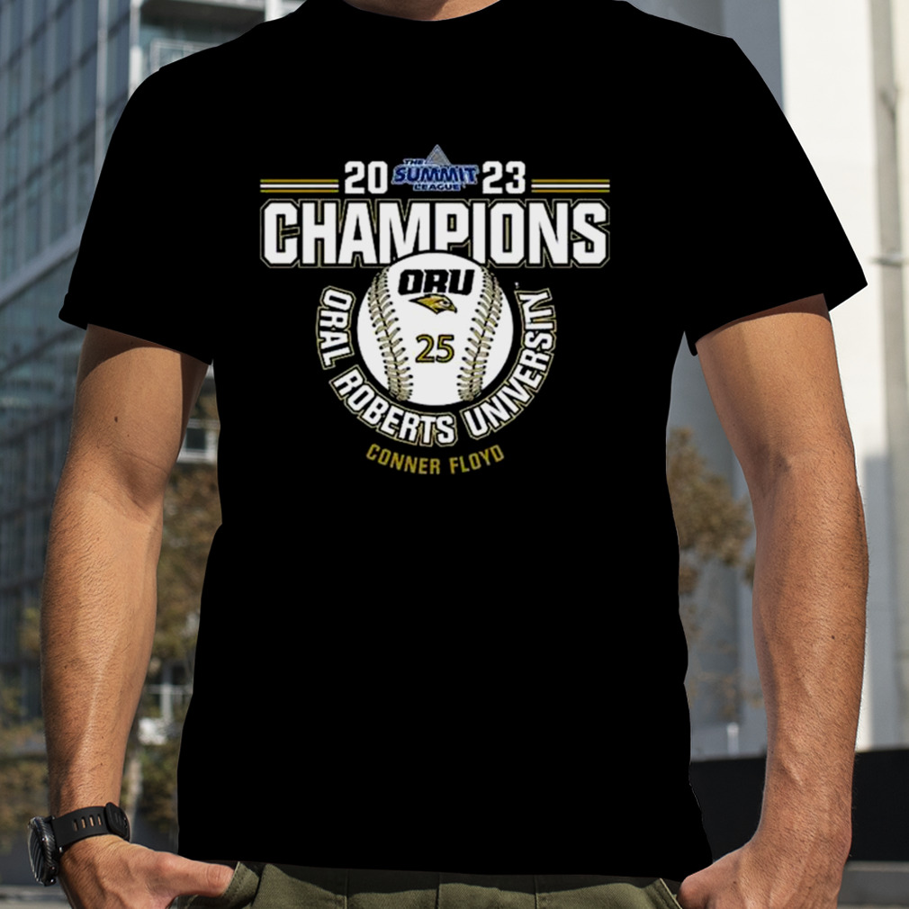Oral Roberts University Conner Floyd 2023 NCAA Baseball Summit League Champions shirt