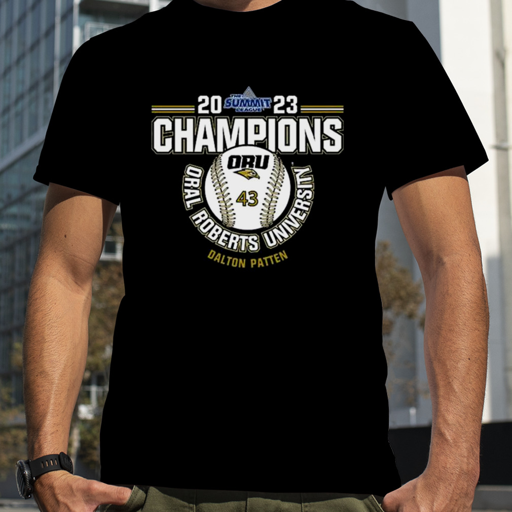 Oral Roberts University Dalton Patten 2023 NCAA Baseball Summit League Champions shirt