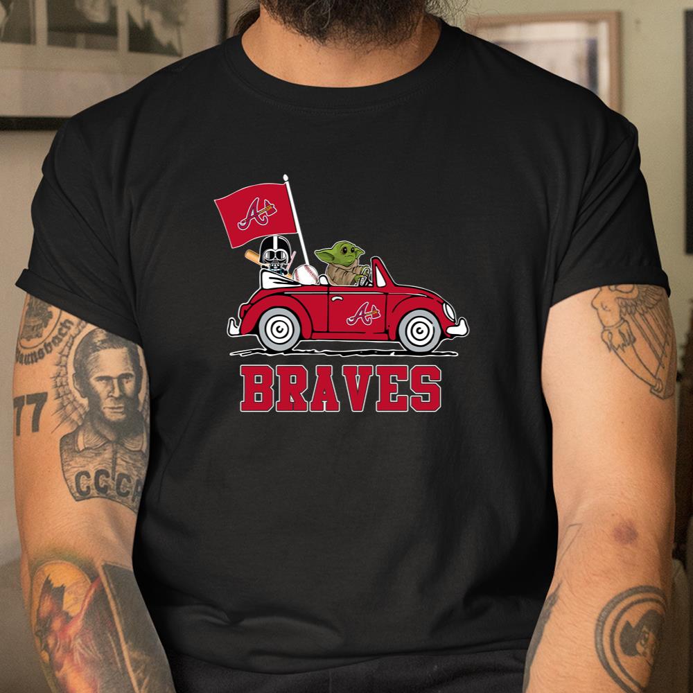 MLB Baseball Atlanta Braves Darth Vader Baby Yoda Driving Star Wars Shirt T  Shirt Itees Global
