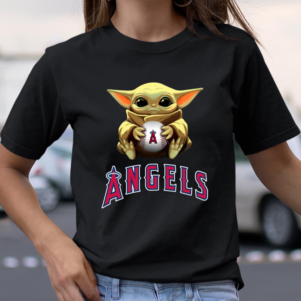 MLB Baseball Los Angeles Angels Star Wars Baby Yoda T Shirt