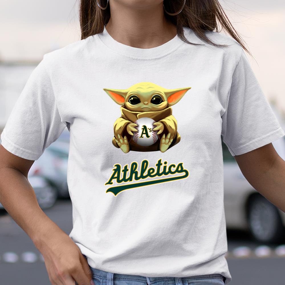 Baby Yoda Hug Oakland Athletics Star Wars t-shirt by To-Tee