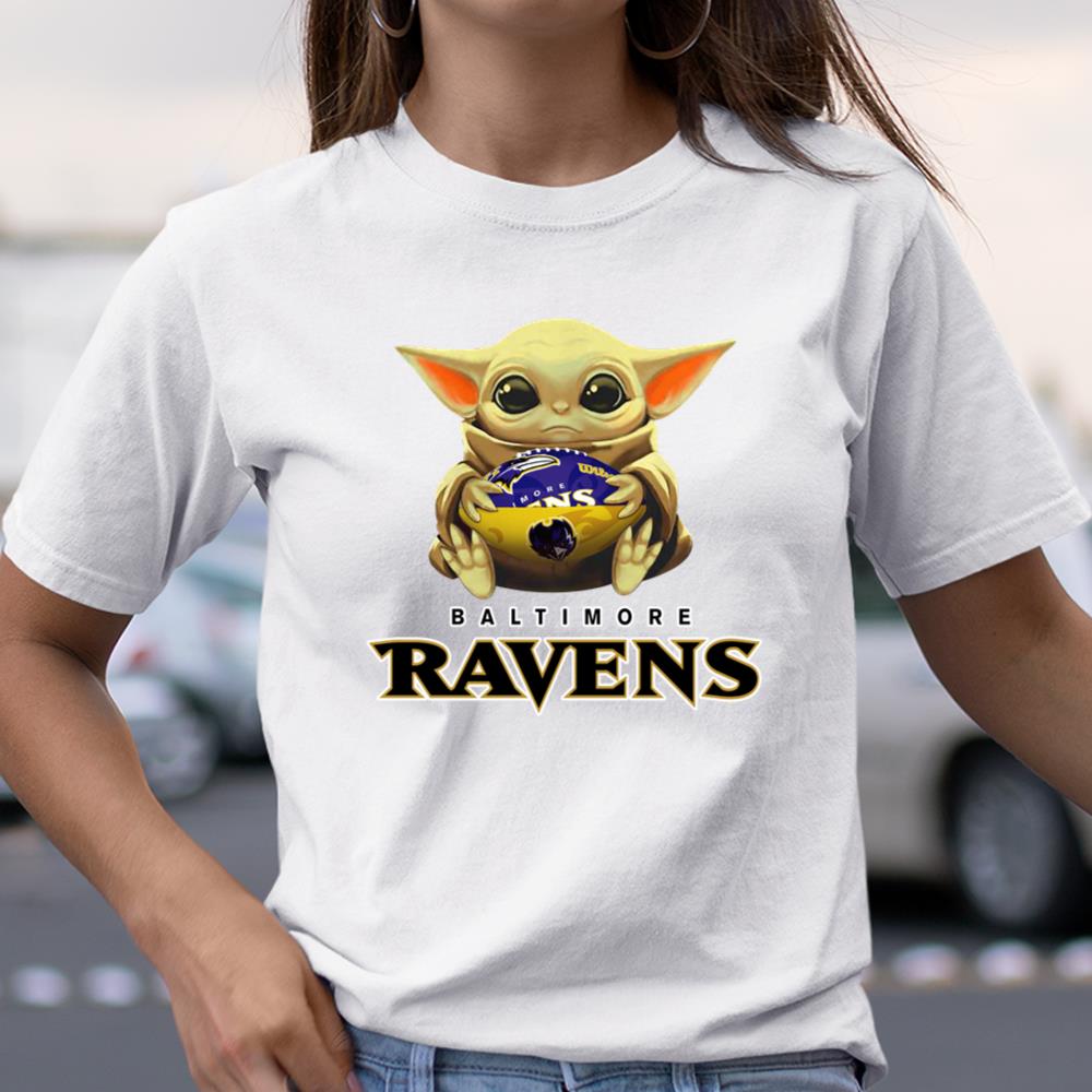 NFL Football Baltimore Ravens Baby Yoda Star Wars Shirt T Shirt