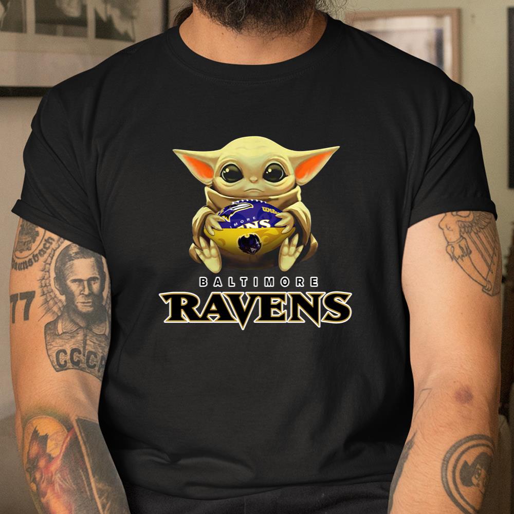 NFL Football Baltimore Ravens Baby Yoda Star Wars Shirt T Shirt