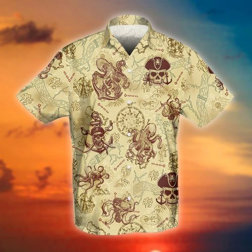 Octopus Captain Pirates Hawaiian Shirt - Trendy Aloha - Trendy Aloha