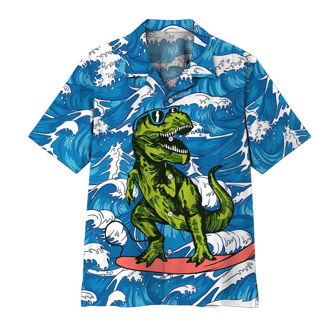 T-Rex Surfing Hawaiian Shirt