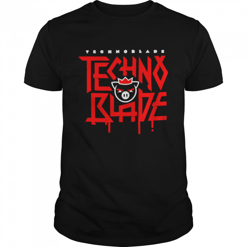 Technoblade Logo Red Text Illustration shirt