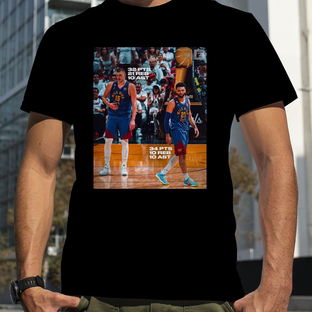 Nikola Jokic and Jamal Murray triple-double final NBA 2023 game shirt