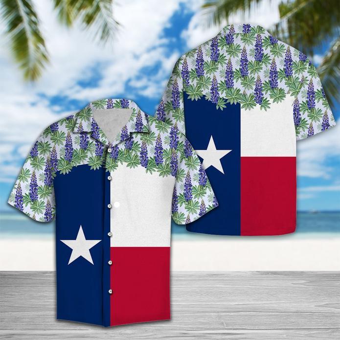 Texas Bluebonnet Flag Hawaiian Shirts