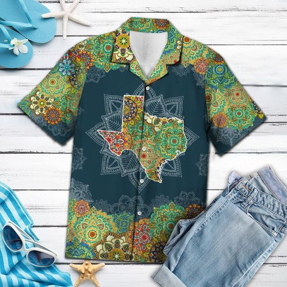 Texas Floral Mandala Hawaiian Shirt