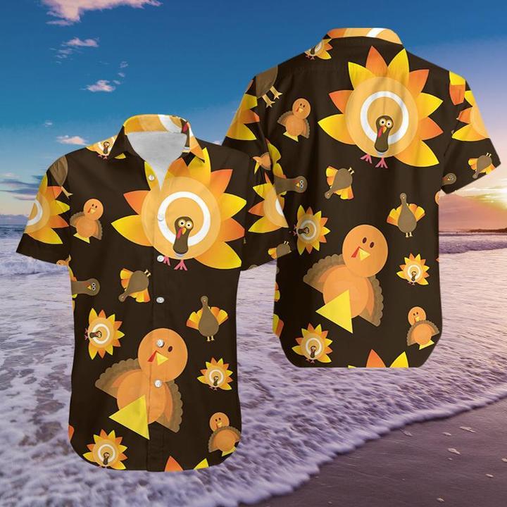 Thanksgiving Turkey Sun Hawaiian Shirt