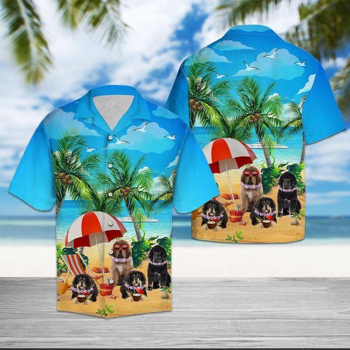 Tibetan Mastiff Beach Summer Hawaiian Shirt