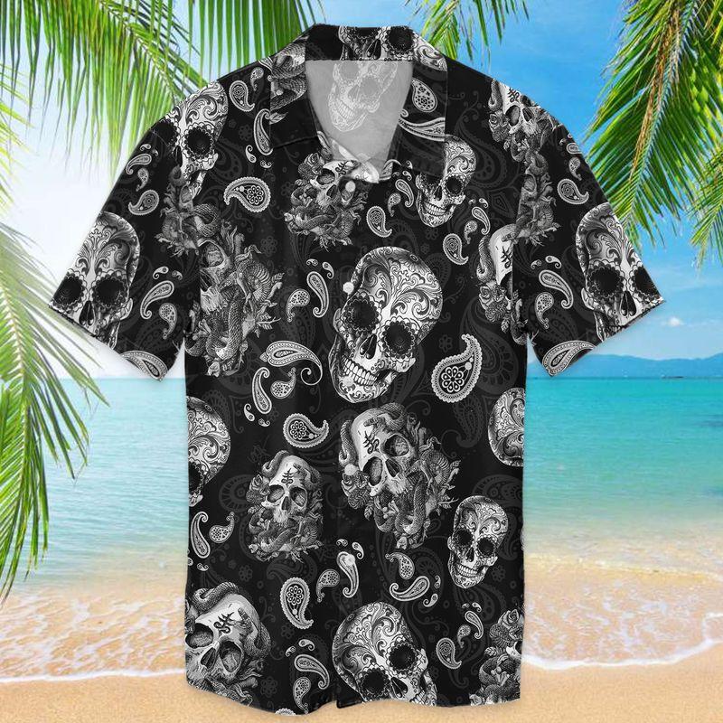 Top Skull Beach Hawaiian Shirts