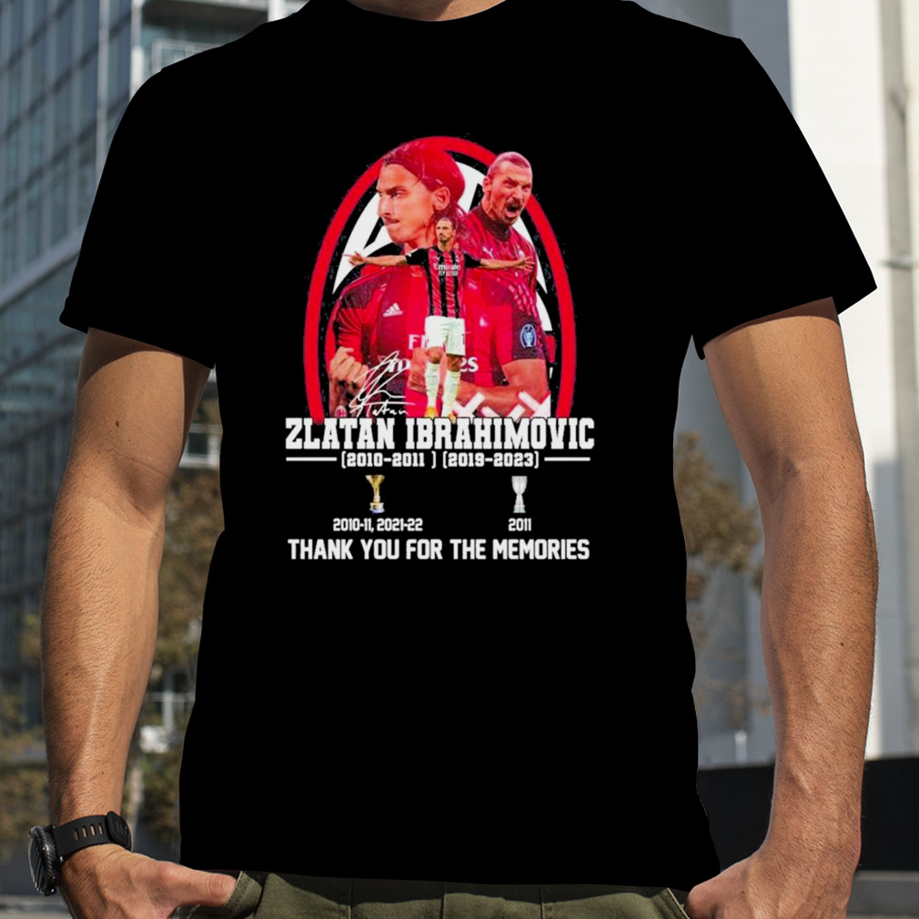 Zlatan Ibrahimovic 2010 – 2011 2019 – 2023 thank you for the memories signatures shirt
