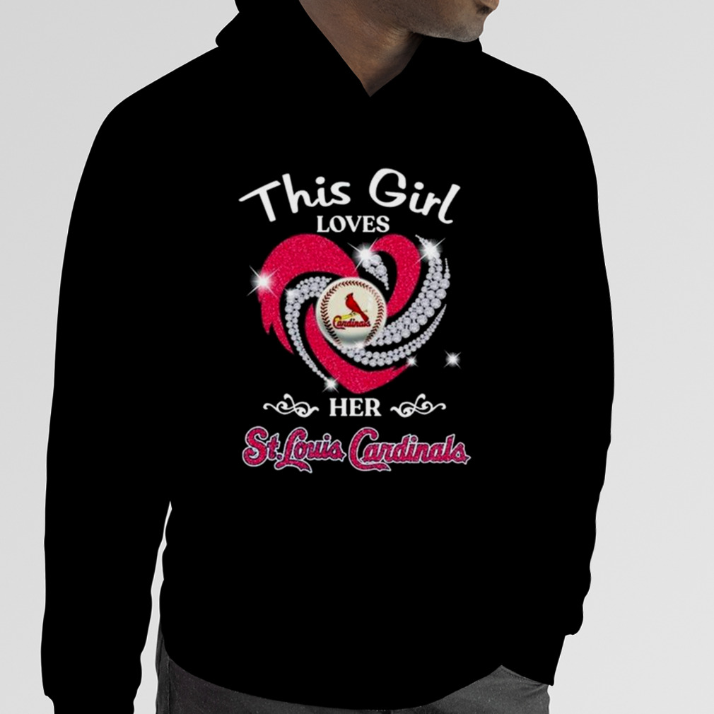 This girl love her st.louis cardinals diamonds heart shirt, hoodie