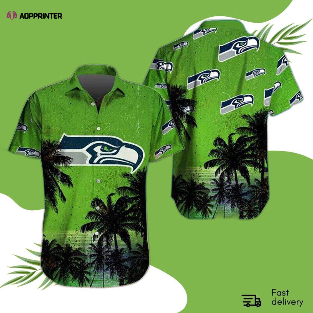 SEATTLE SEAHAWKS Hawaiian Shirt NFL Football Button Down 