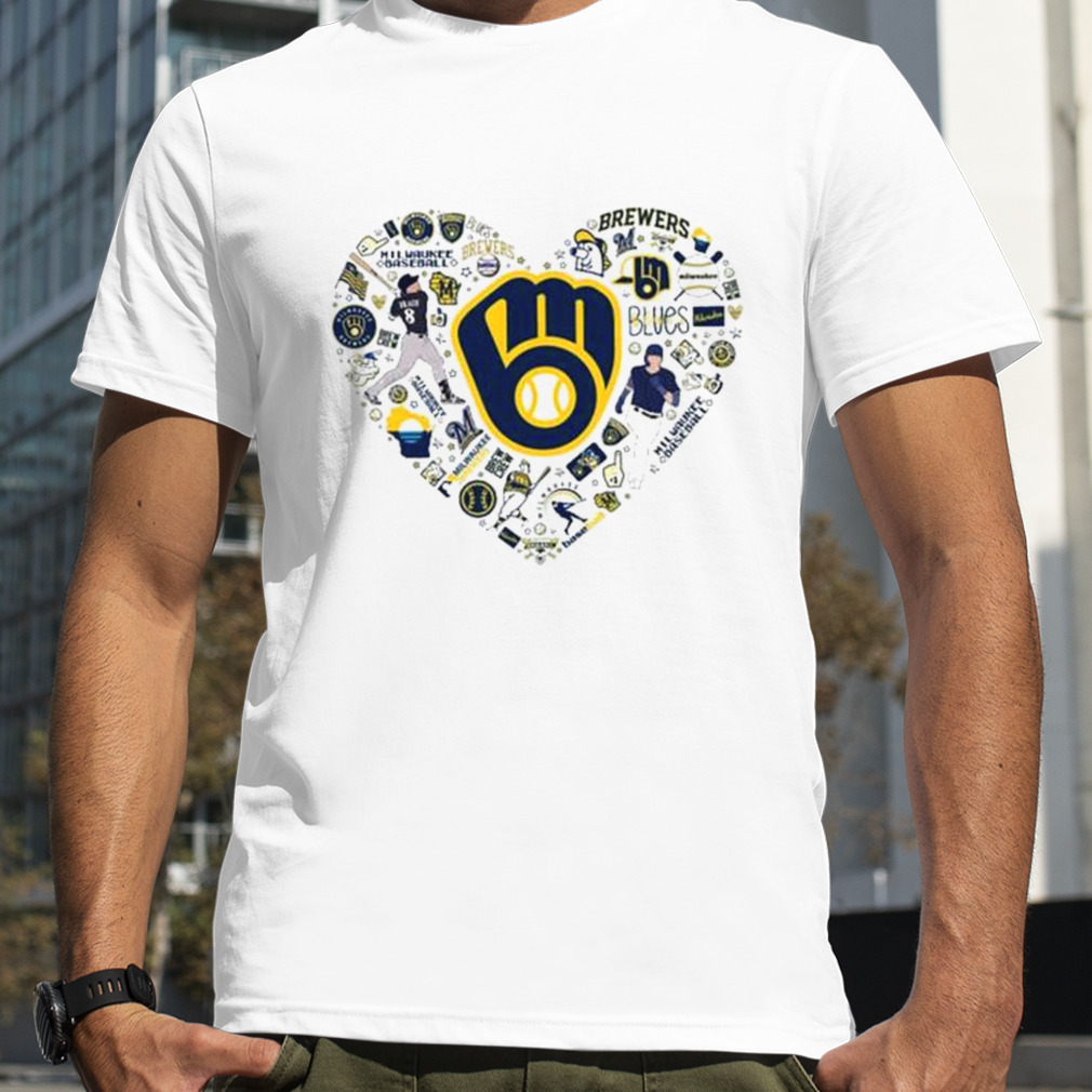 Official milwaukee brewers icons heart 2023 shirt, hoodie