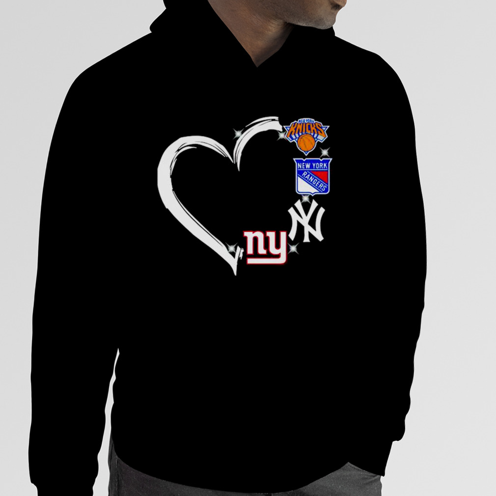 new York Knicks Rangers Yankees logo heart love shirt - Limotees