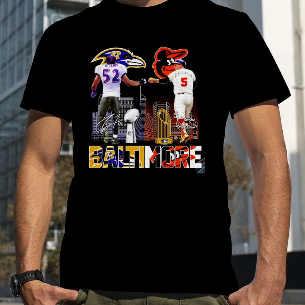 Baltimore Ravens Orioles Lewis And Robinson City Champions T Shirt - Growkoc