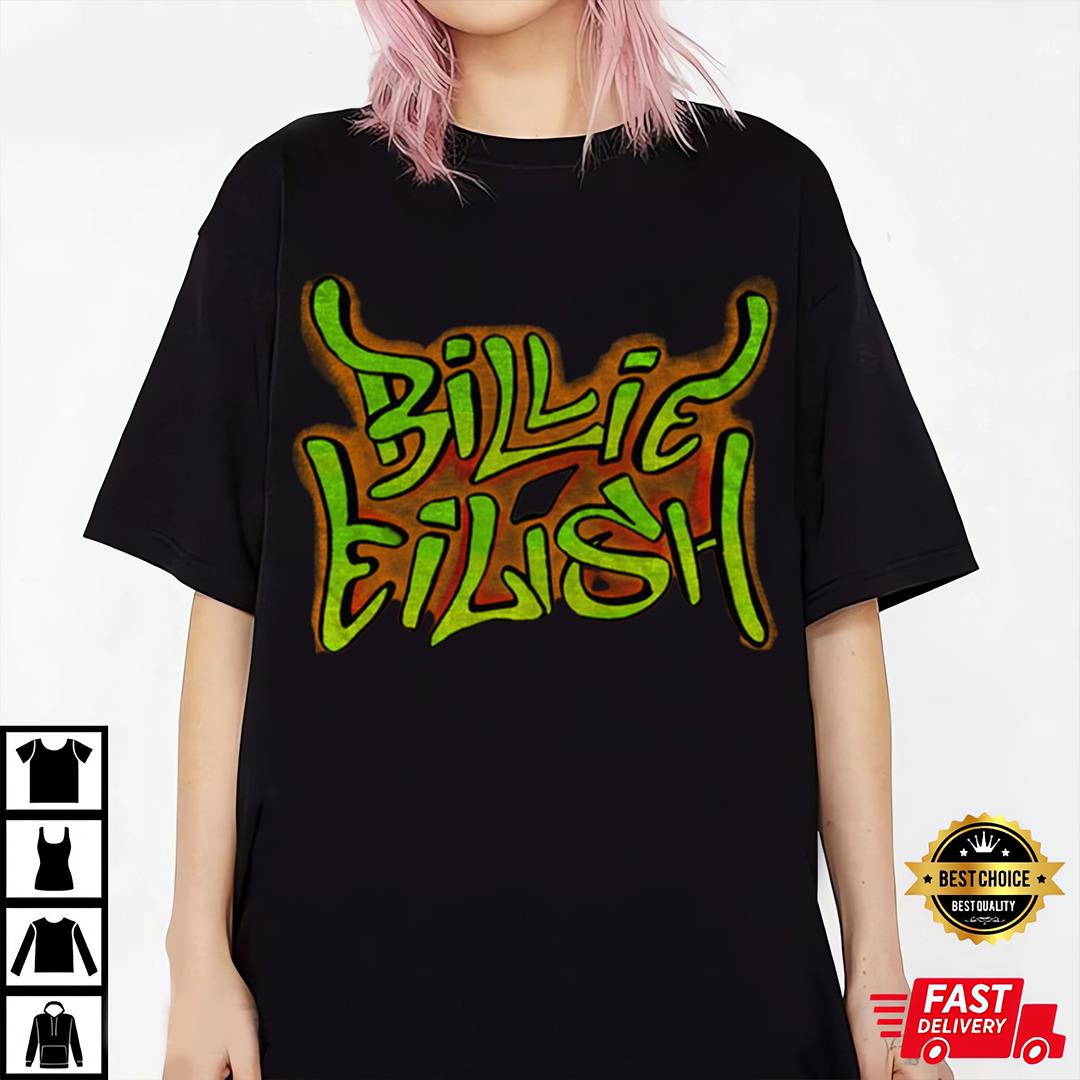 Billie Eilish Airbrush Flames T Shirt