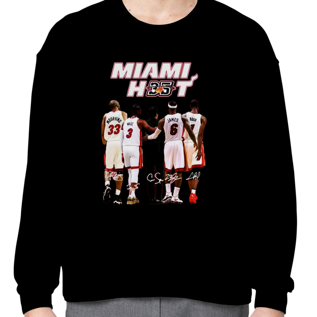 Miami Heat 35th Anniversary James Bosh Wade T Shirt - Growkoc