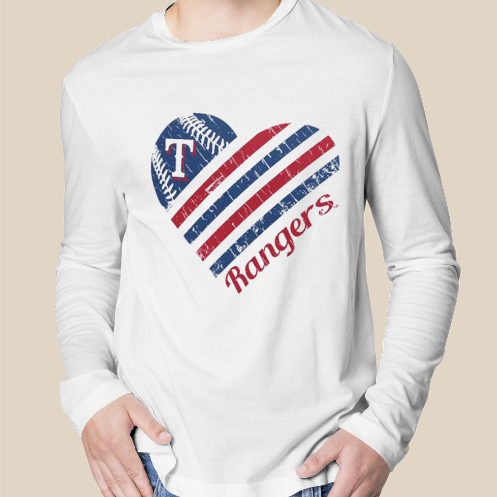 Women's G-III 4Her by Carl Banks White Texas Rangers Heart Graphic