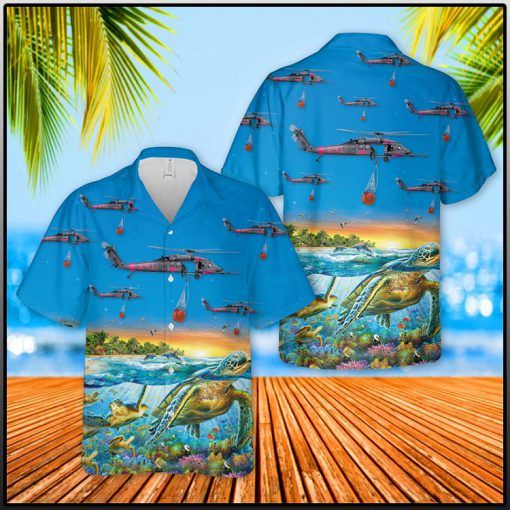 129Th Rescue Wing Hh 60G Pave Hawk Turtle Hawaiian Shirt
