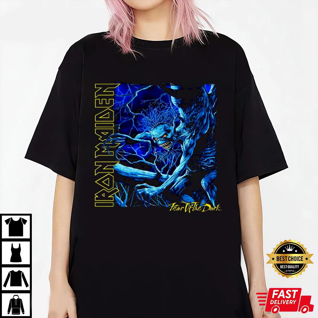 Iron Maiden Fear Of The Dark Eddie Vertical Logo Beauty T-Shirt