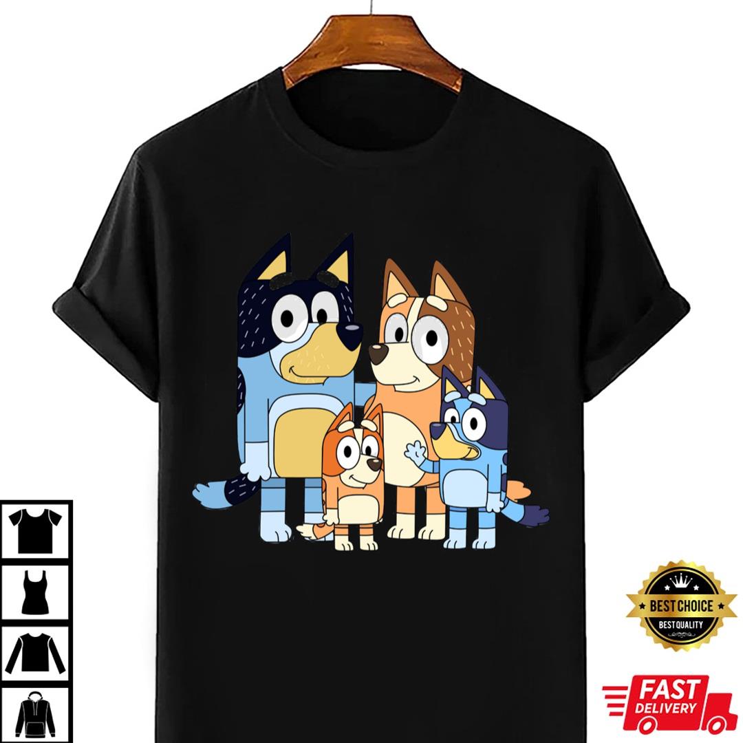 Cartoon For Real Life Bluey Family Shirt