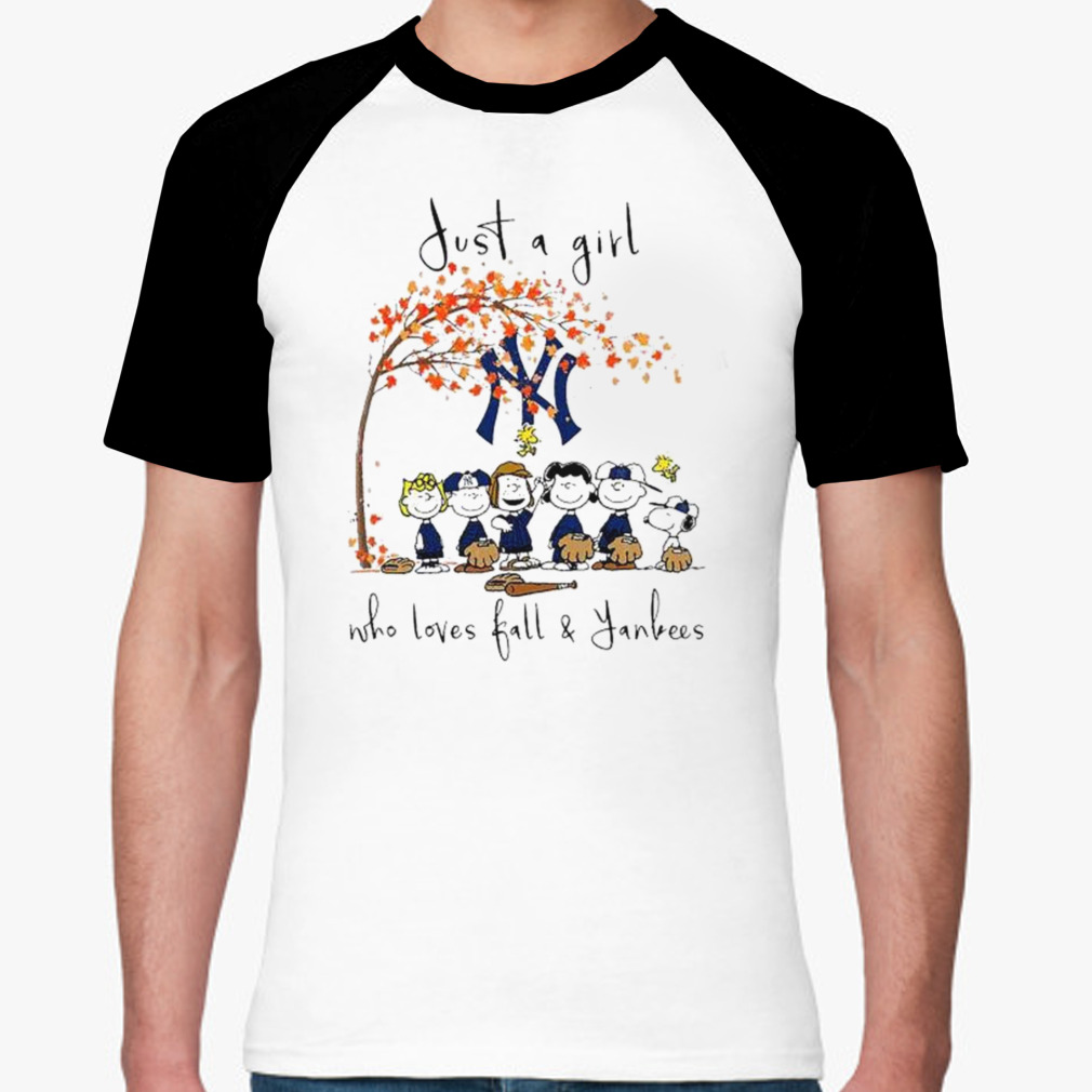 The Peanuts Just A Girl Who Loves Fall New York Yankees Shirt - Shibtee  Clothing