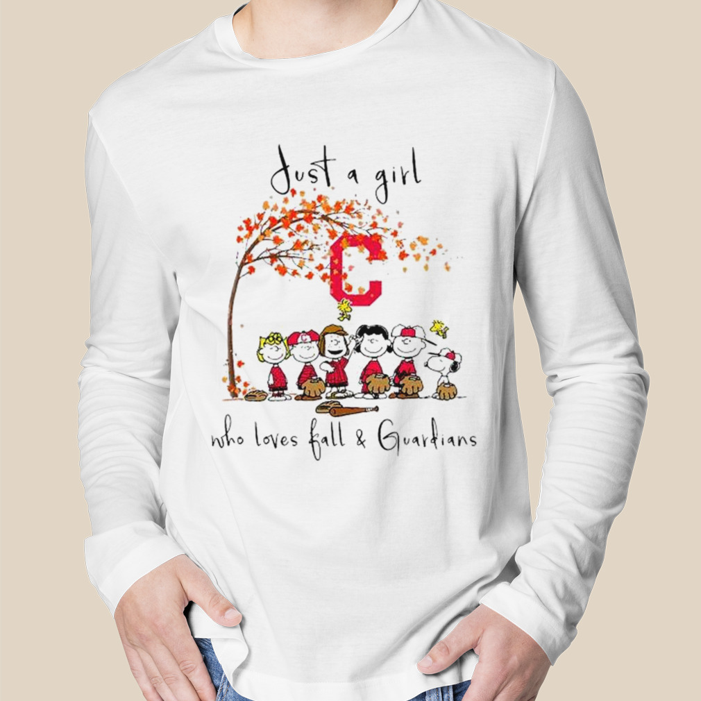 The Peanuts Just A Girl Who Loves Fall Cleveland Guardians Shirt