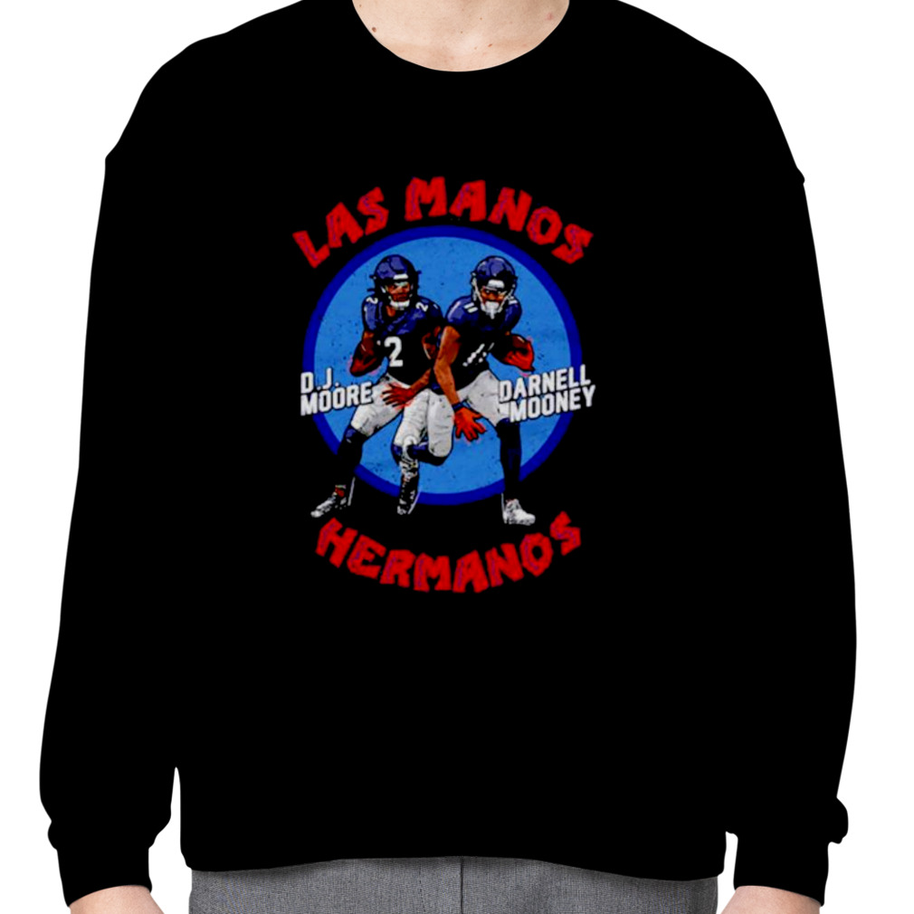 D.J. Moore & Darnell Mooney Chicago Las Manos Hermanos WHT shirt