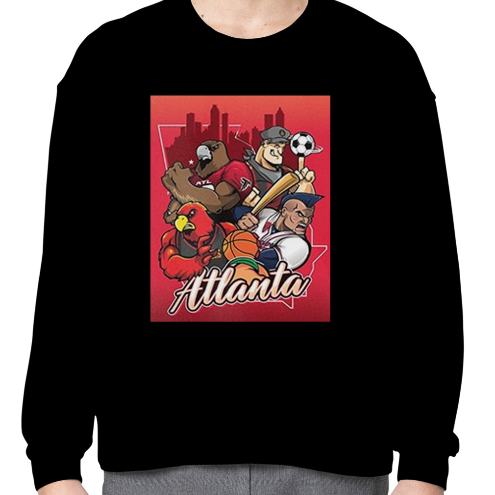 Atlanta Falcons X Atlanta Braves X Atlanta Hawks X Atlanta United Fc Art By  Eric Poole Unique Poster Shirt, hoodie, sweater, long sleeve and tank top