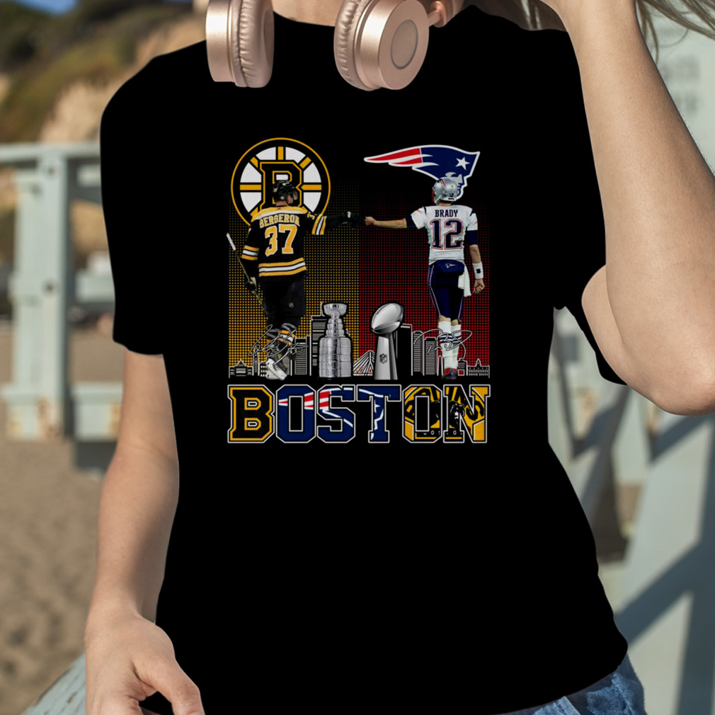 Boston Bruins Bergeron And New England Patriot Tom Brady Champions