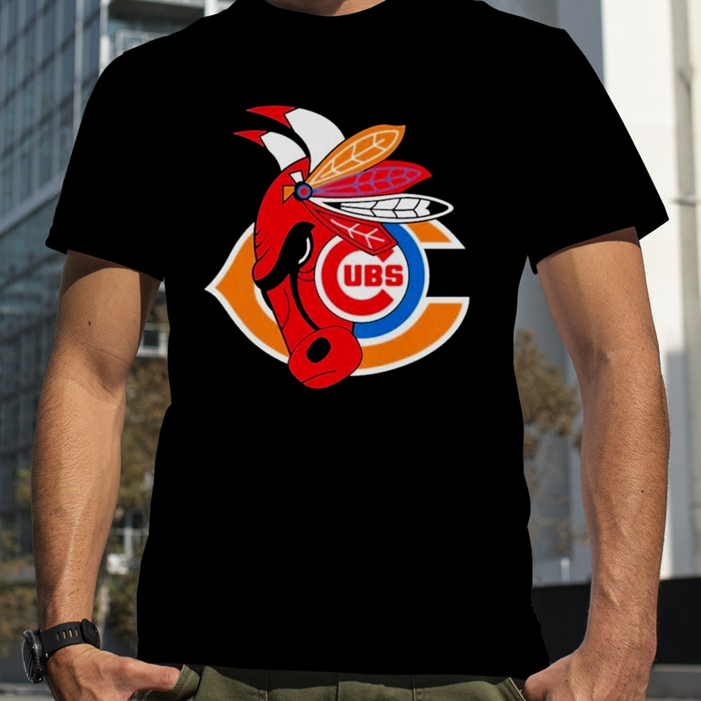 Official chicago cubs bulls bears blackhawks mash up logo 2023