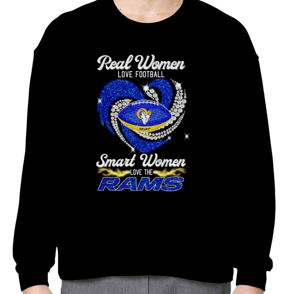 Real Women Love Football Smart Women Love Los Angeles Rams Heart Diamond  2023 Shirt - Bring Your Ideas, Thoughts And Imaginations Into Reality Today