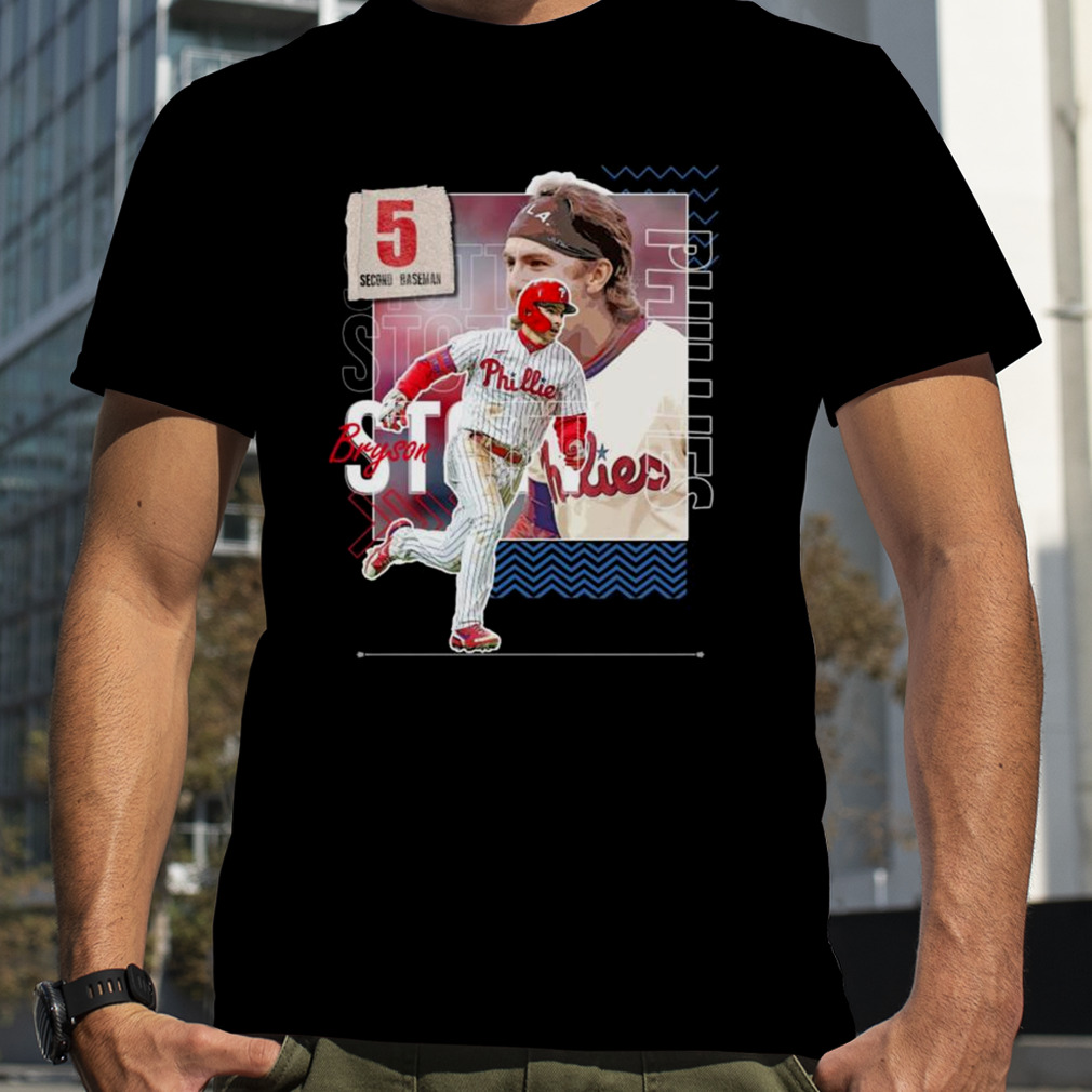 Bryson Stott Baseball Paper Phillies 5 Second Baseman T Shirt - Peanutstee