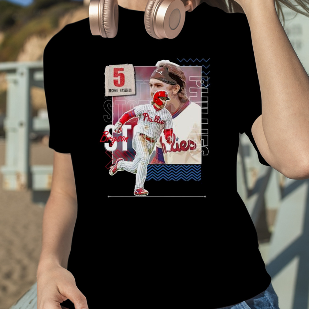 Bryson Stott Baseball Paper Phillies 5 Second Baseman T-shirt