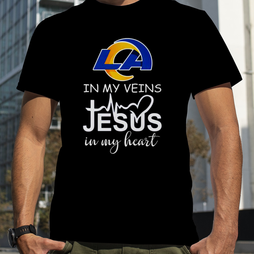 Los Angeles Rams Logo 2023 In My Veins Jesus In My Hearshirt